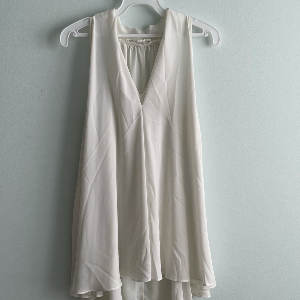 Cream Sleeveless Blouse